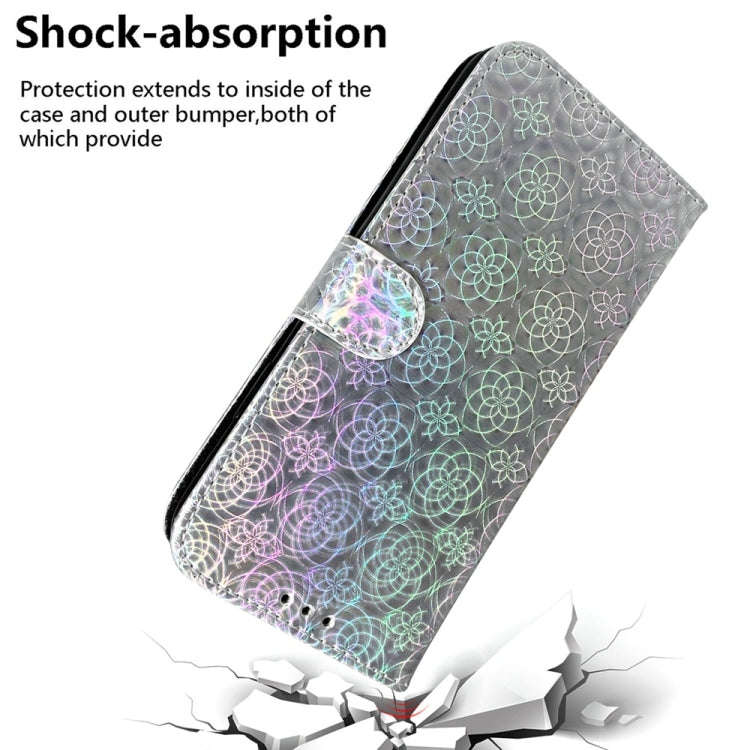 For Motorola Edge 2024 Colorful Magnetic Buckle Leather Phone Case(Silver)