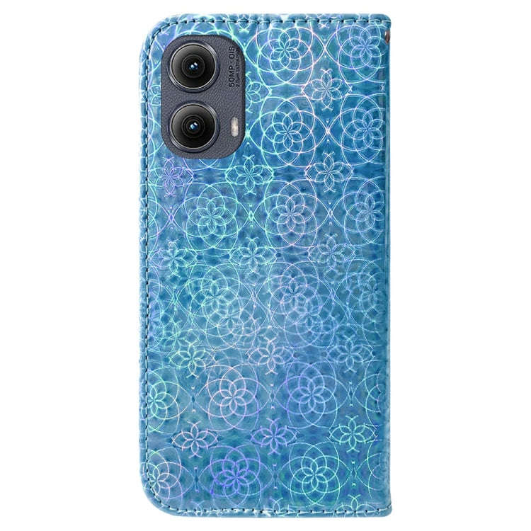 For Motorola Edge 2024 Colorful Magnetic Buckle Leather Phone Case(Blue)