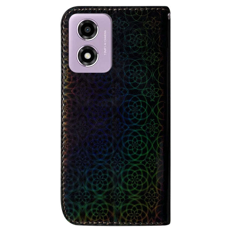 For Motorola Moto G04s / Moto E14 Colorful Magnetic Buckle Leather Phone Case(Black)