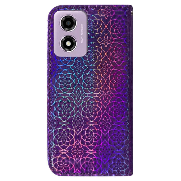 For Motorola Moto G04s / Moto E14 Colorful Magnetic Buckle Leather Phone Case(Purple)