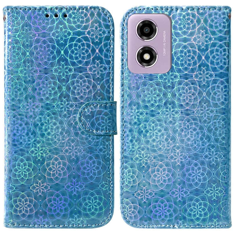 For Motorola Moto G04s / Moto E14 Colorful Magnetic Buckle Leather Phone Case(Blue)