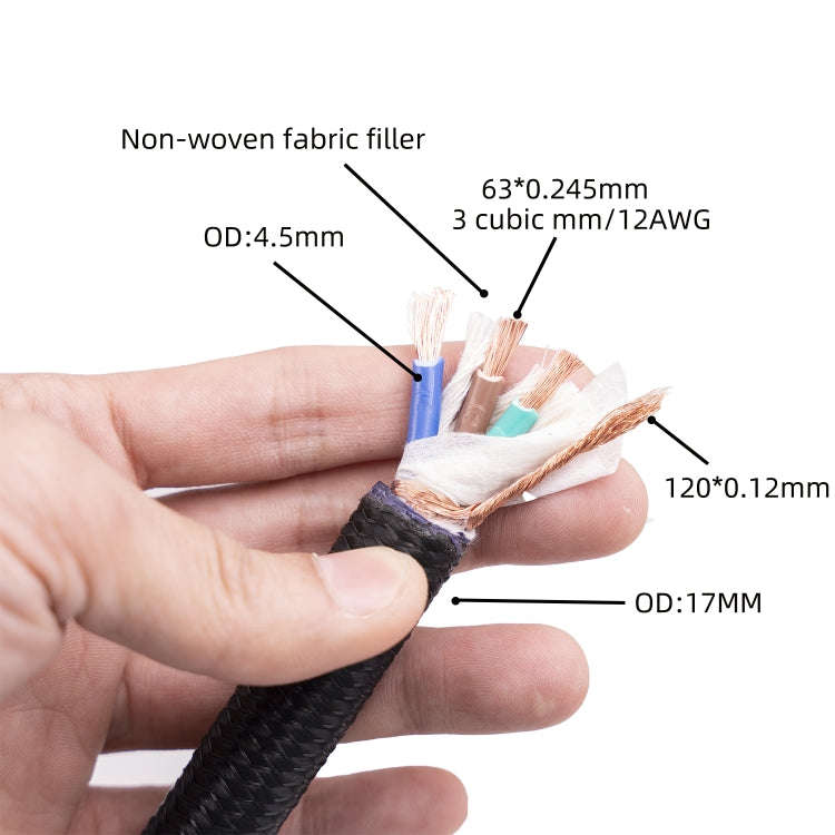 3720 HiFi Audio Universal AC Power Cable US Plug, Length:1m