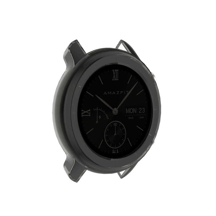 For Huami Amazfit GTR 42mm TPU Half Case Watch Case(Transparent Black)