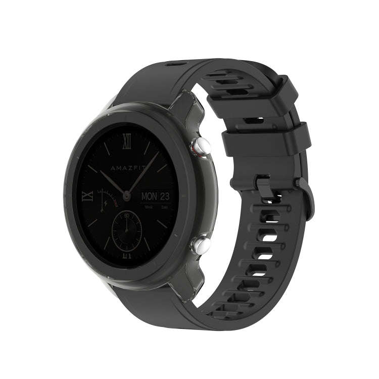 For Huami Amazfit GTR 42mm TPU Half Case Watch Case(Transparent Black)