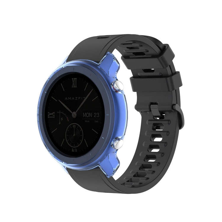 For Huami Amazfit GTR 42mm TPU Half Case Watch Case(Transparent Blue)