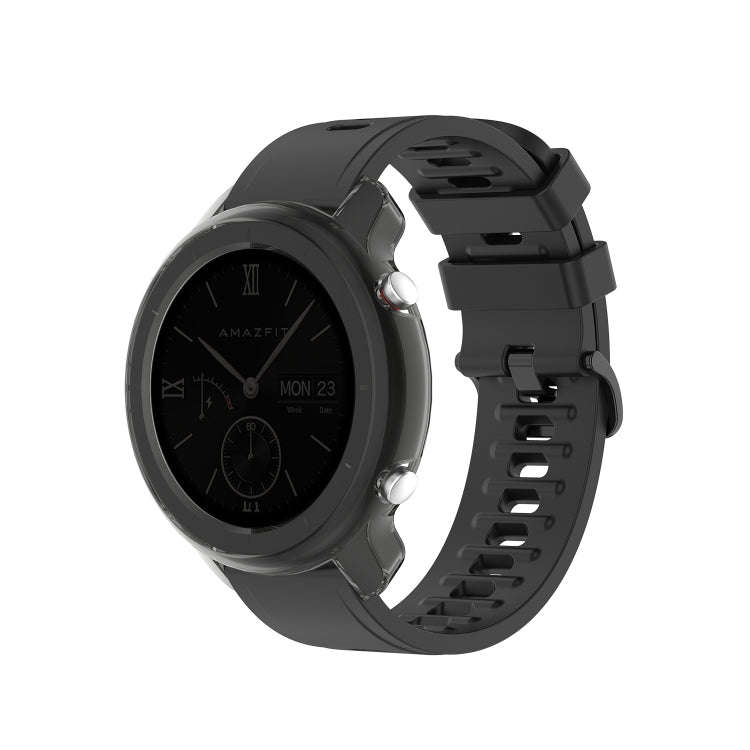For Huami Amazfit GTR 47mm TPU Half Case Watch Case(Transparent Black)