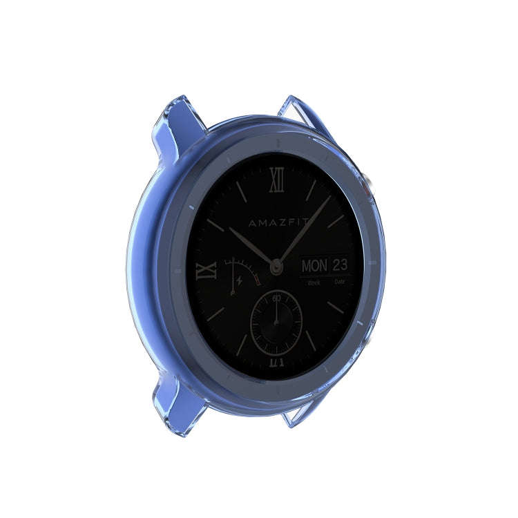 For Huami Amazfit GTR 47mm TPU Half Case Watch Case(Transparent Blue)
