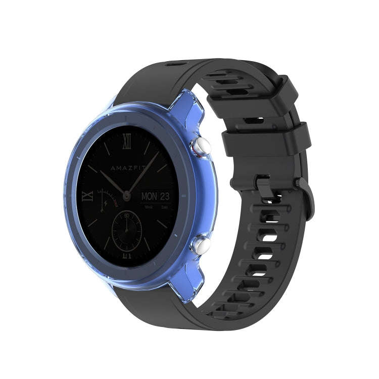 For Huami Amazfit GTR 47mm TPU Half Case Watch Case(Transparent Blue)