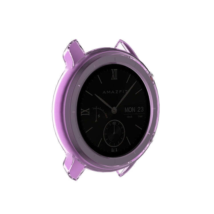 For Huami Amazfit GTR 47mm TPU Half Case Watch Case(Transparent Purple)