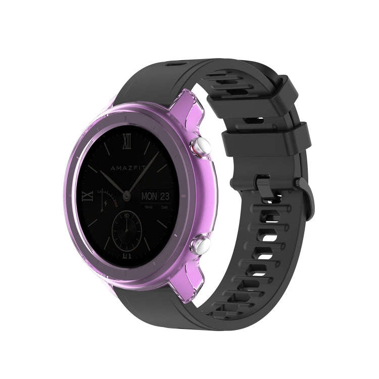 For Huami Amazfit GTR 47mm TPU Half Case Watch Case(Transparent Purple)