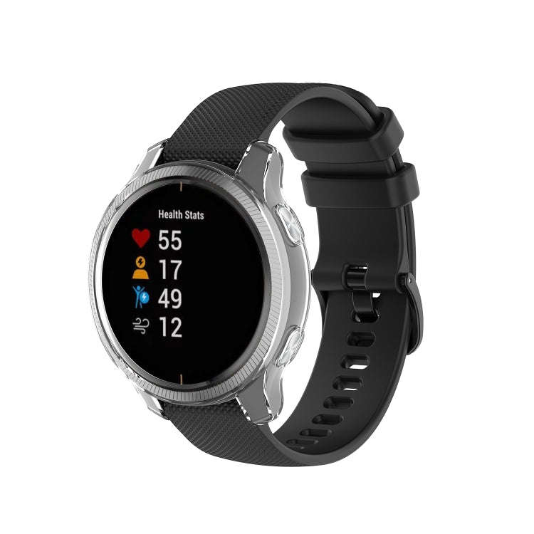 For Garmin Venu TPU Wrapped Empty Half Case Watch Case(Transparent White)