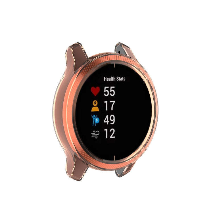 For Garmin Venu TPU Wrapped Empty Half Case Watch Case(Transparent Orange)