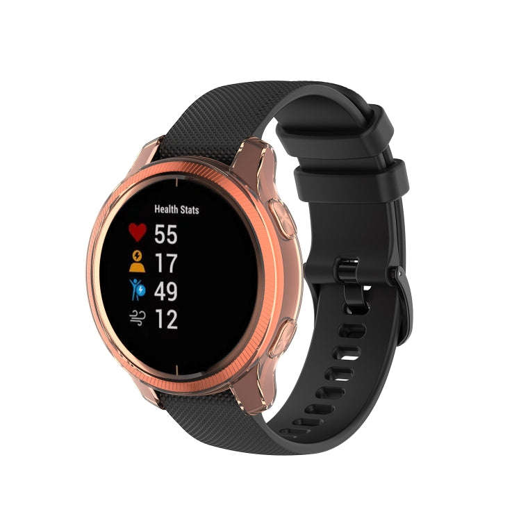 For Garmin Venu TPU Wrapped Empty Half Case Watch Case(Transparent Orange)
