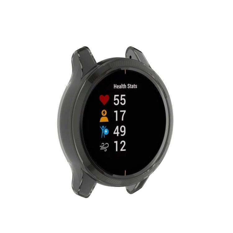 For Garmin Venu TPU Wrapped Empty Half Case Watch Case(Transparent Black)