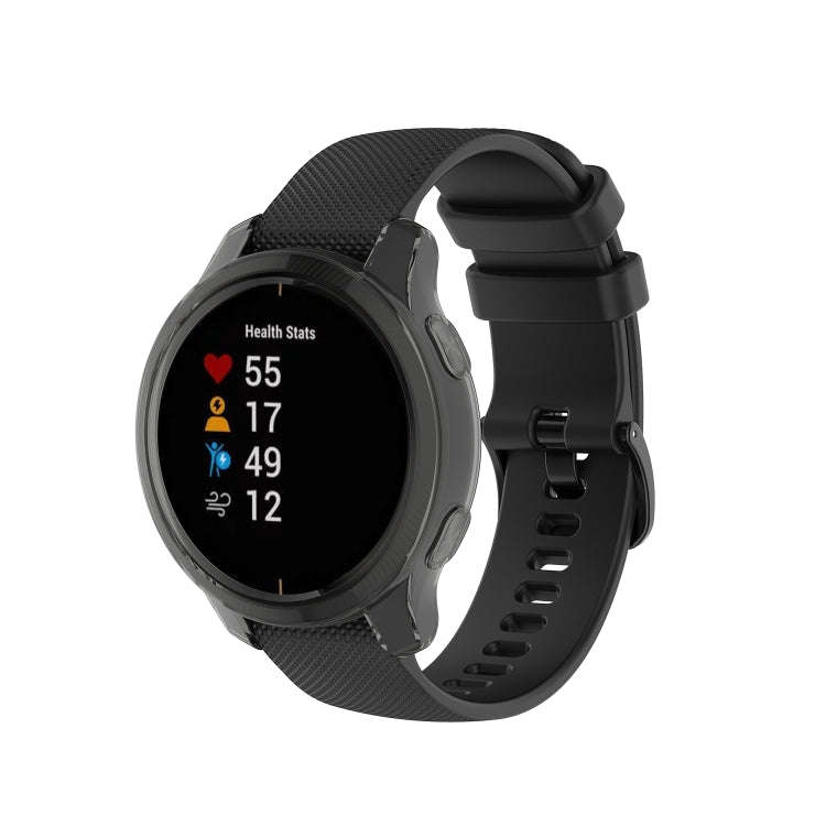 For Garmin Venu TPU Wrapped Empty Half Case Watch Case(Transparent Black)