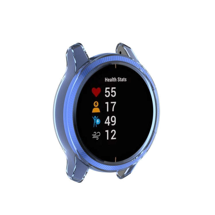 For Garmin Venu TPU Wrapped Empty Half Case Watch Case(Transparent Blue)
