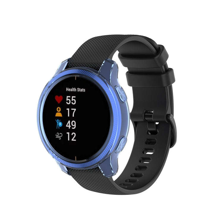 For Garmin Venu TPU Wrapped Empty Half Case Watch Case(Transparent Blue)