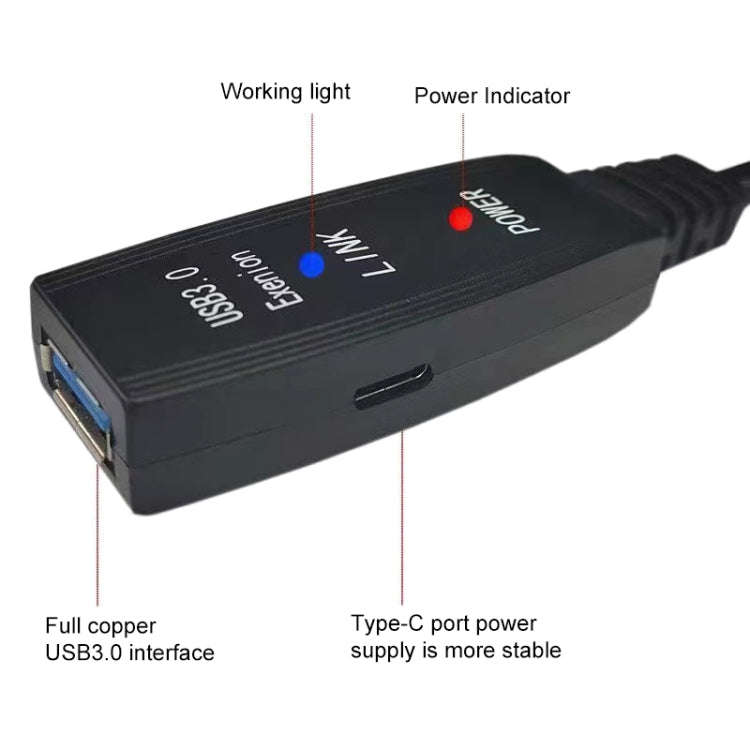 USB 3.0 Male to Female Super Speed Extension Cable, Length:5m
