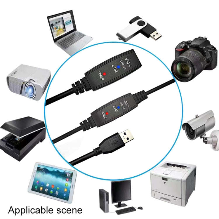 USB 3.0 Male to Female Super Speed Extension Cable, Length:5m