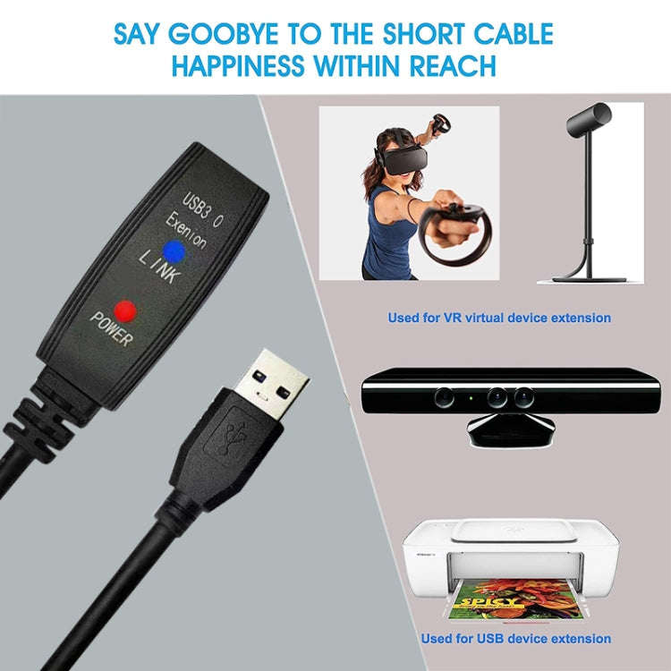 USB 3.0 Male to Female Super Speed Extension Cable, Length:5m