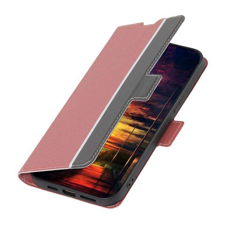 For Honor X8c 4G Twill Texture Side Button Leather Phone Case(Pink)