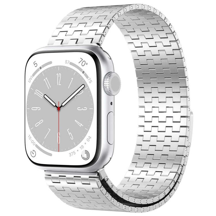 For Apple Watch SE 2023 44mm Magnetic Buckle Stainless Steel Metal Watch Band(Silver)