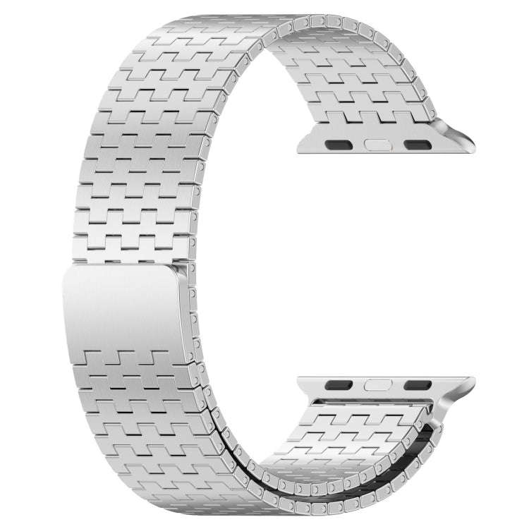 For Apple Watch SE 2023 44mm Magnetic Buckle Stainless Steel Metal Watch Band(Silver)