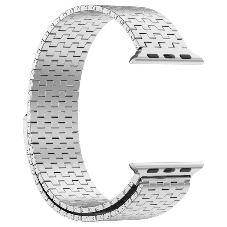 For Apple Watch SE 2023 44mm Magnetic Buckle Stainless Steel Metal Watch Band(Silver)