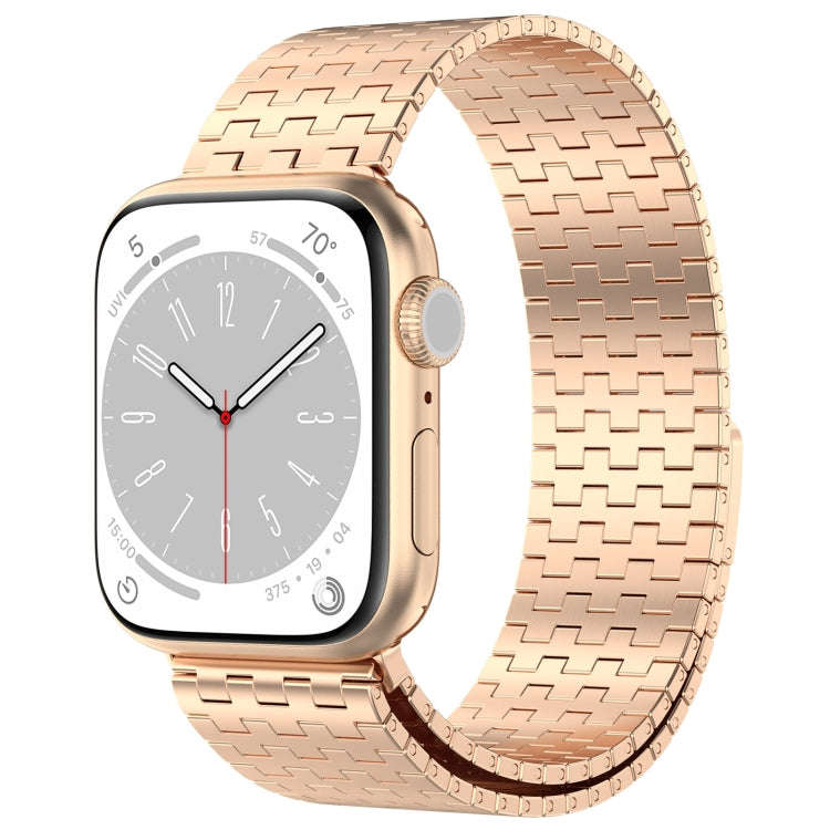 For Apple Watch Ultra 2 49mm Magnetic Buckle Stainless Steel Metal Watch Band(Rose Gold)