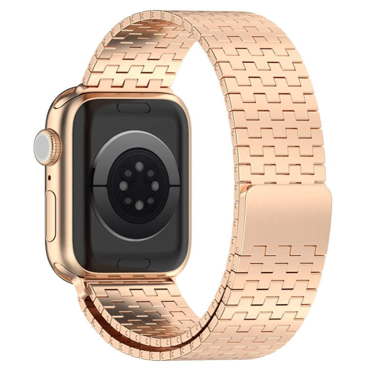 For Apple Watch Ultra 2 49mm Magnetic Buckle Stainless Steel Metal Watch Band(Rose Gold)