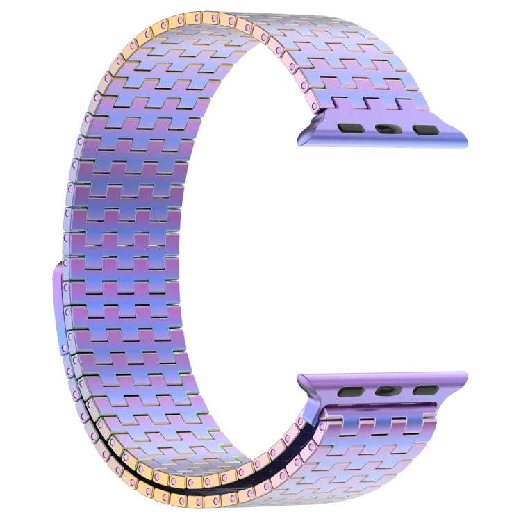For Apple Watch 9 41mm Magnetic Buckle Stainless Steel Metal Watch Band(Colorful)
