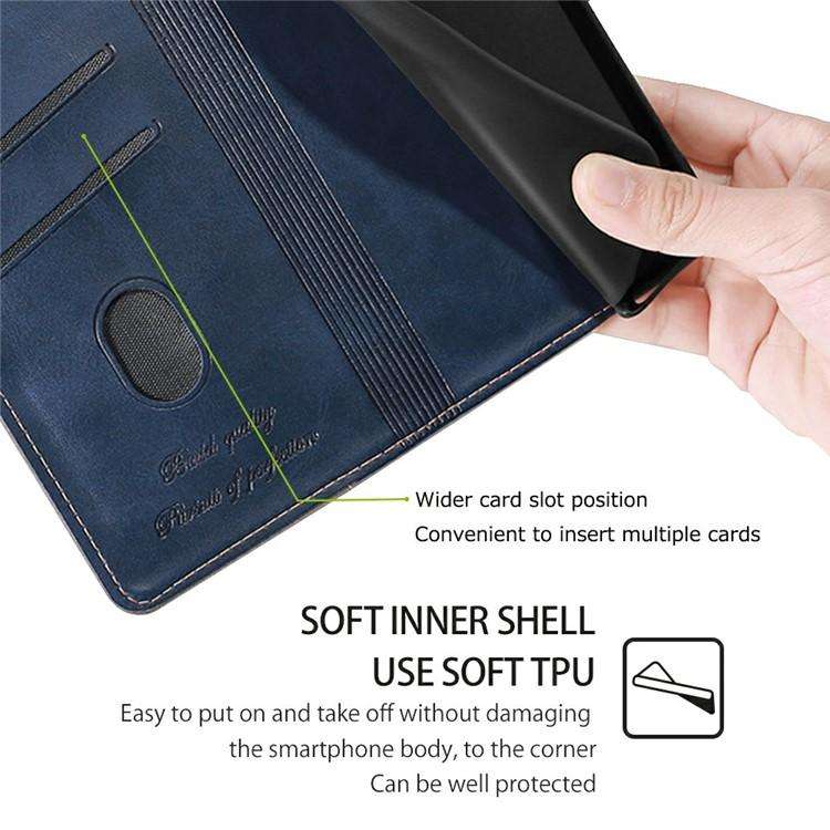 For Honor X8c 4G Contrast Color Side Buckle Leather Phone Case(Blue + Grey)