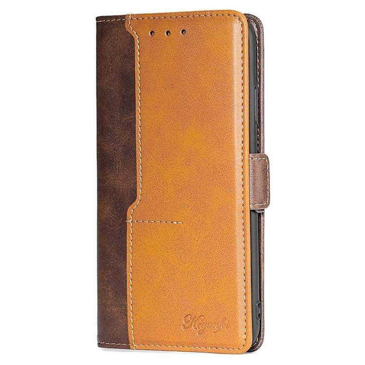 For Honor X8c 4G Contrast Color Side Buckle Leather Phone Case(Dark Brown + Gold)