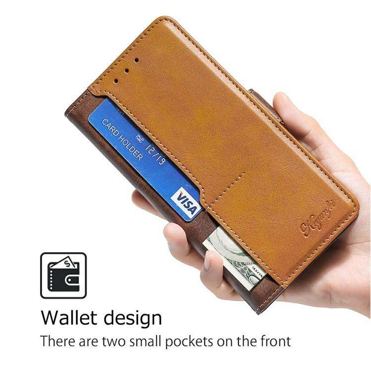 For Honor X8c 4G Contrast Color Side Buckle Leather Phone Case(Dark Brown + Gold)
