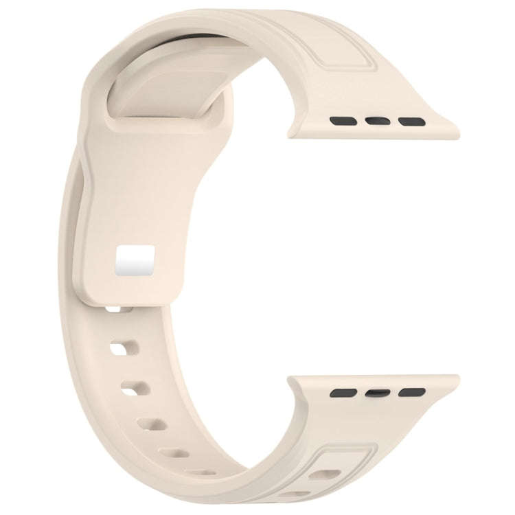 For Apple Watch SE 2023 40mm Square Buckle Silicone Watch Band(Starlight Color)