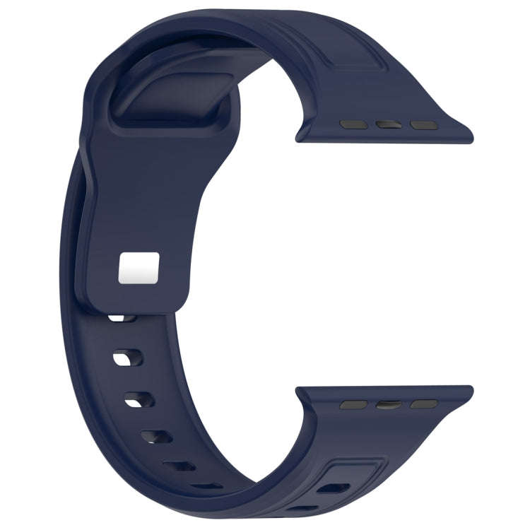 For Apple Watch Ultra 2 49mm Square Buckle Silicone Watch Band(Midnight Blue)