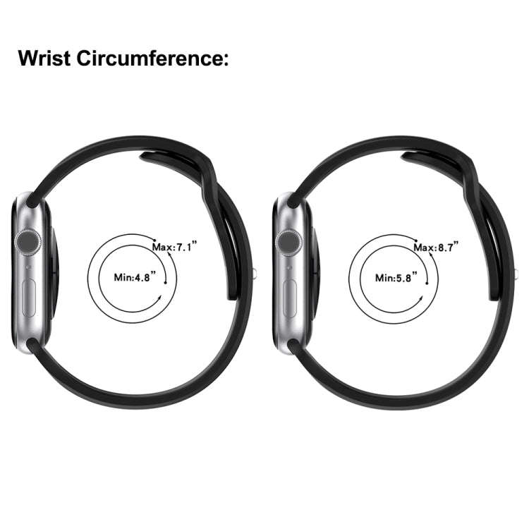 For Apple Watch 9 41mm Square Buckle Silicone Watch Band(Black)