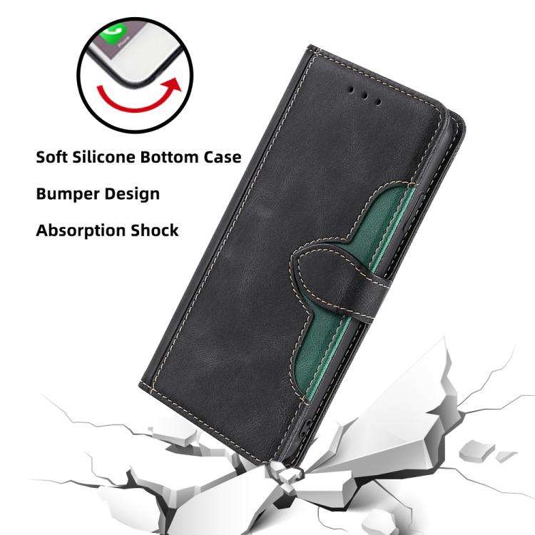 For Honor X8c 4G Skin Feel Magnetic Buckle Leather Phone Case(Black)