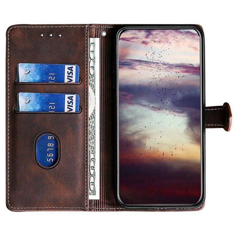 For Honor X8c 4G Skin Feel Magnetic Buckle Leather Phone Case(Brown)