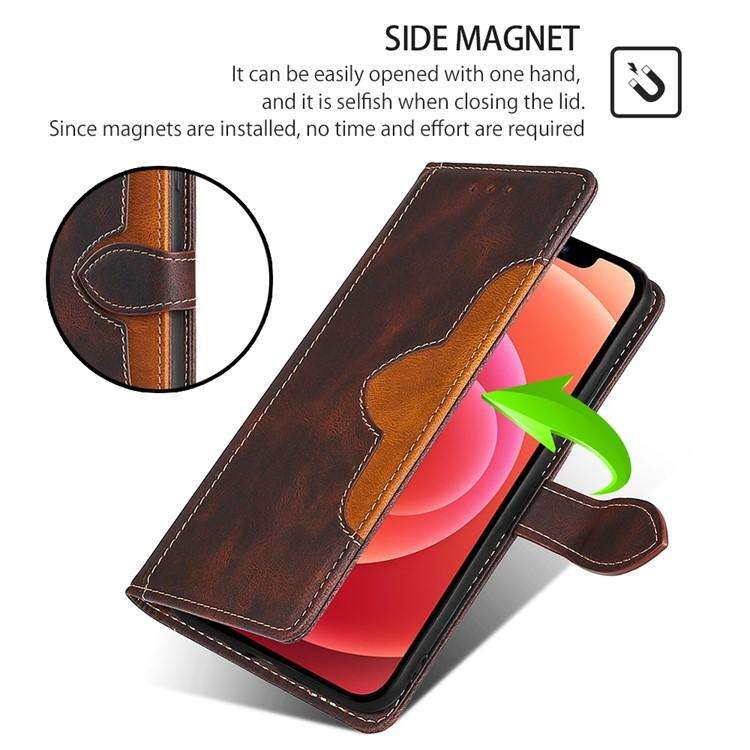 For Honor X8c 4G Skin Feel Magnetic Buckle Leather Phone Case(Brown)