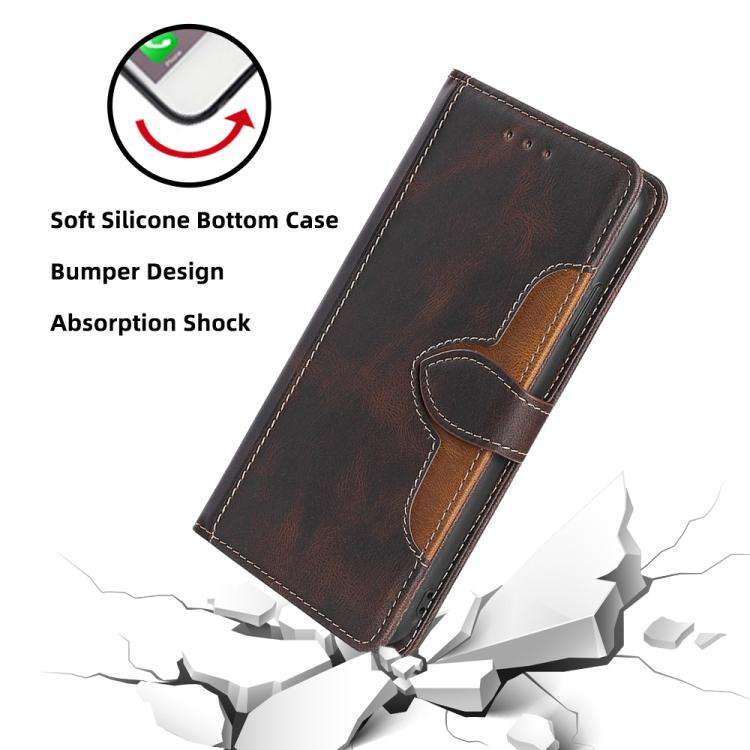 For Honor X8c 4G Skin Feel Magnetic Buckle Leather Phone Case(Brown)