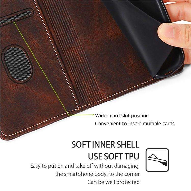 For Honor X8c 4G Skin Feel Magnetic Buckle Leather Phone Case(Brown)