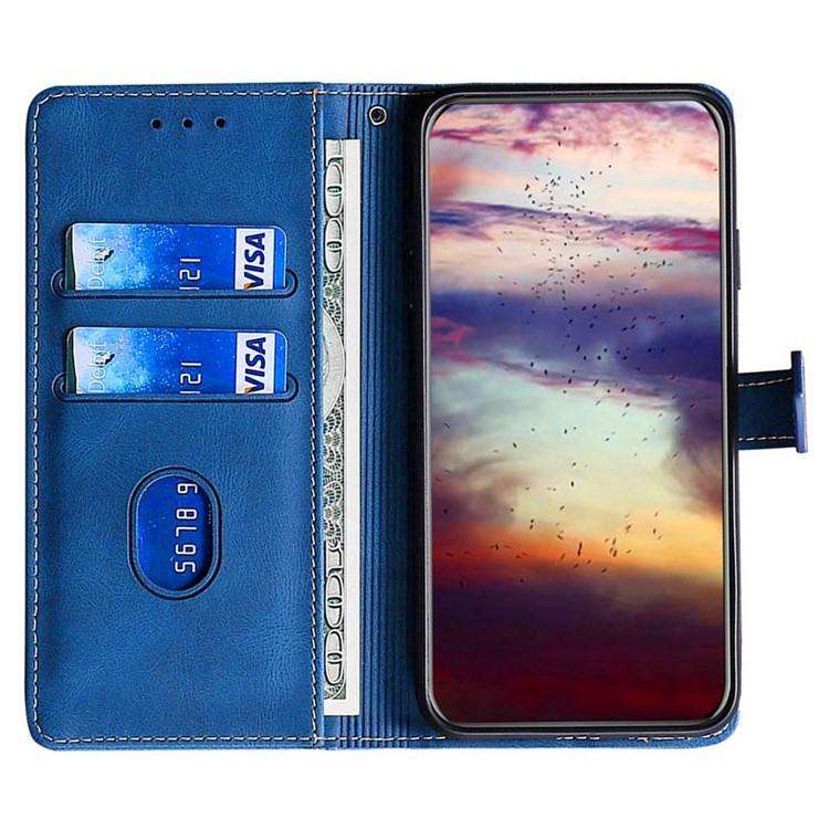 For Honor X8c 4G Skin Feel Magnetic Buckle Leather Phone Case(Blue)
