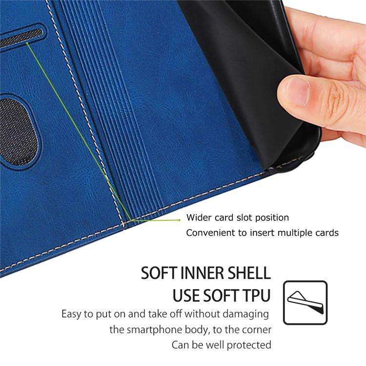 For Honor X8c 4G Skin Feel Magnetic Buckle Leather Phone Case(Blue)