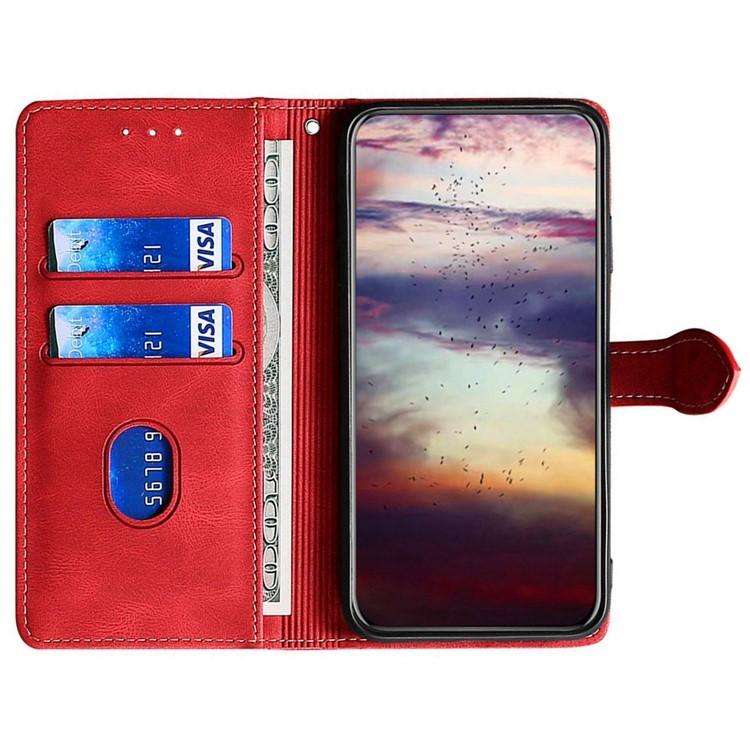 For Honor X8c 4G Skin Feel Magnetic Buckle Leather Phone Case(Red)