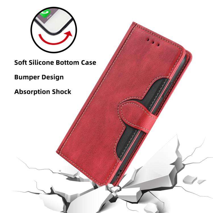 For Honor X8c 4G Skin Feel Magnetic Buckle Leather Phone Case(Red)