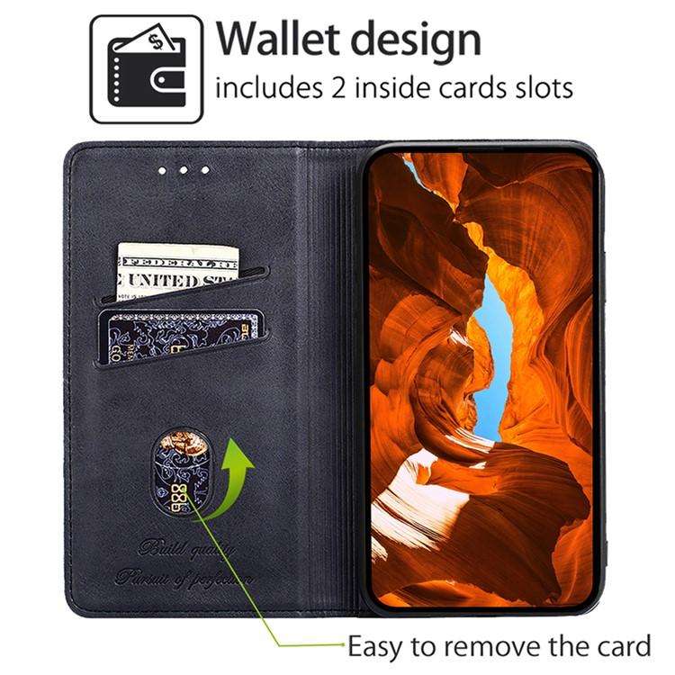 For Honor X8c 4G Cow Texture Magnetic Leather Phone Case(Black)