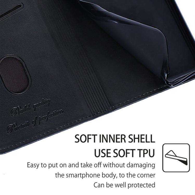 For Honor X8c 4G Cow Texture Magnetic Leather Phone Case(Black)