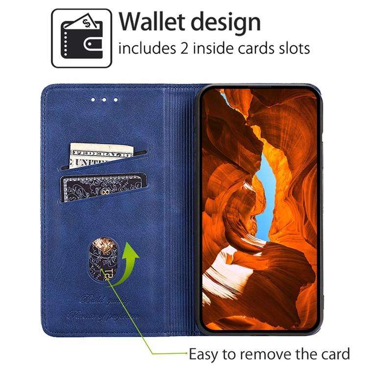 For Honor X8c 4G Cow Texture Magnetic Leather Phone Case(Blue)
