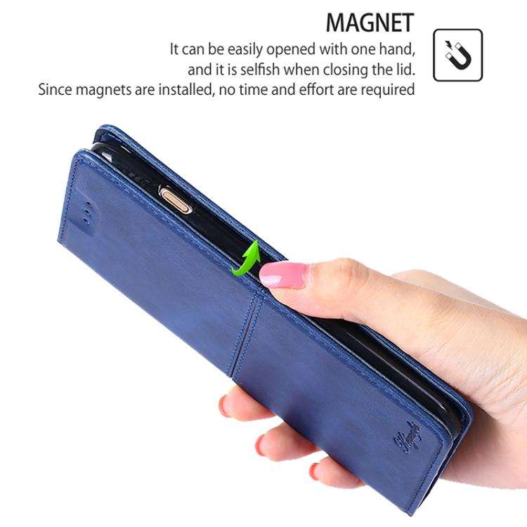 For Honor X8c 4G Cow Texture Magnetic Leather Phone Case(Blue)